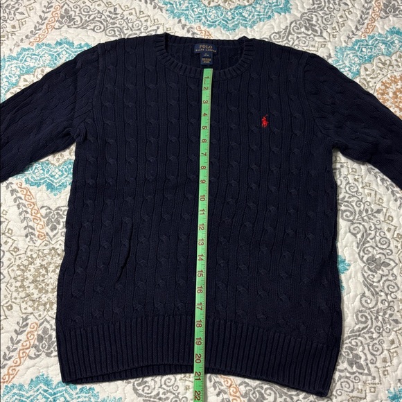 Navy Polo Cable-Knit Sweater - Picture 5 of 7